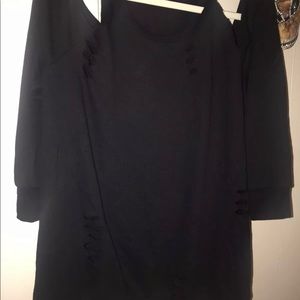 Torrid Distressed black sweatshirt